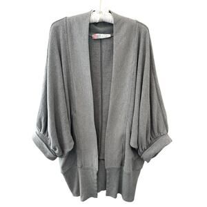 FREE PEOPLE BEACH Gray Open Front Slouchy Cardigan Dolman Sleeve Oversized Small